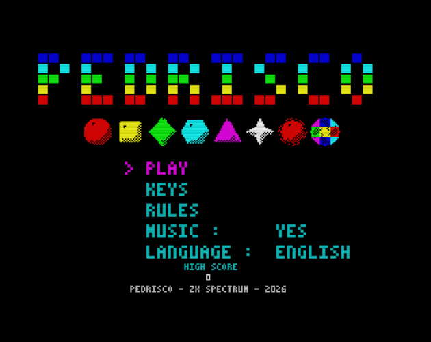 Schermata di Pedrisco (ZX Spectrum)