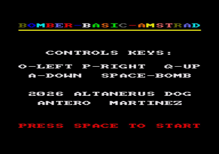 Bomber Basic Amstrad: un Bomberman per CPC scritto interamente in Locomotive BASIC