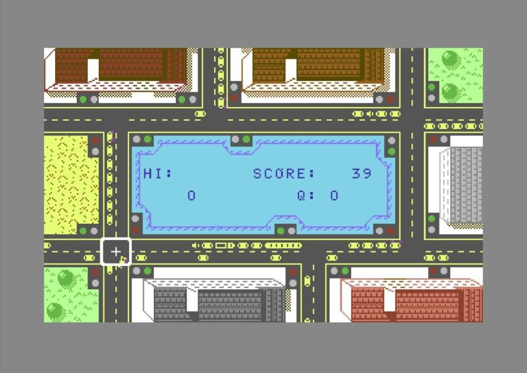 Traffic Remastered C64: incroci, semafori e auto disegnate con parabrezza